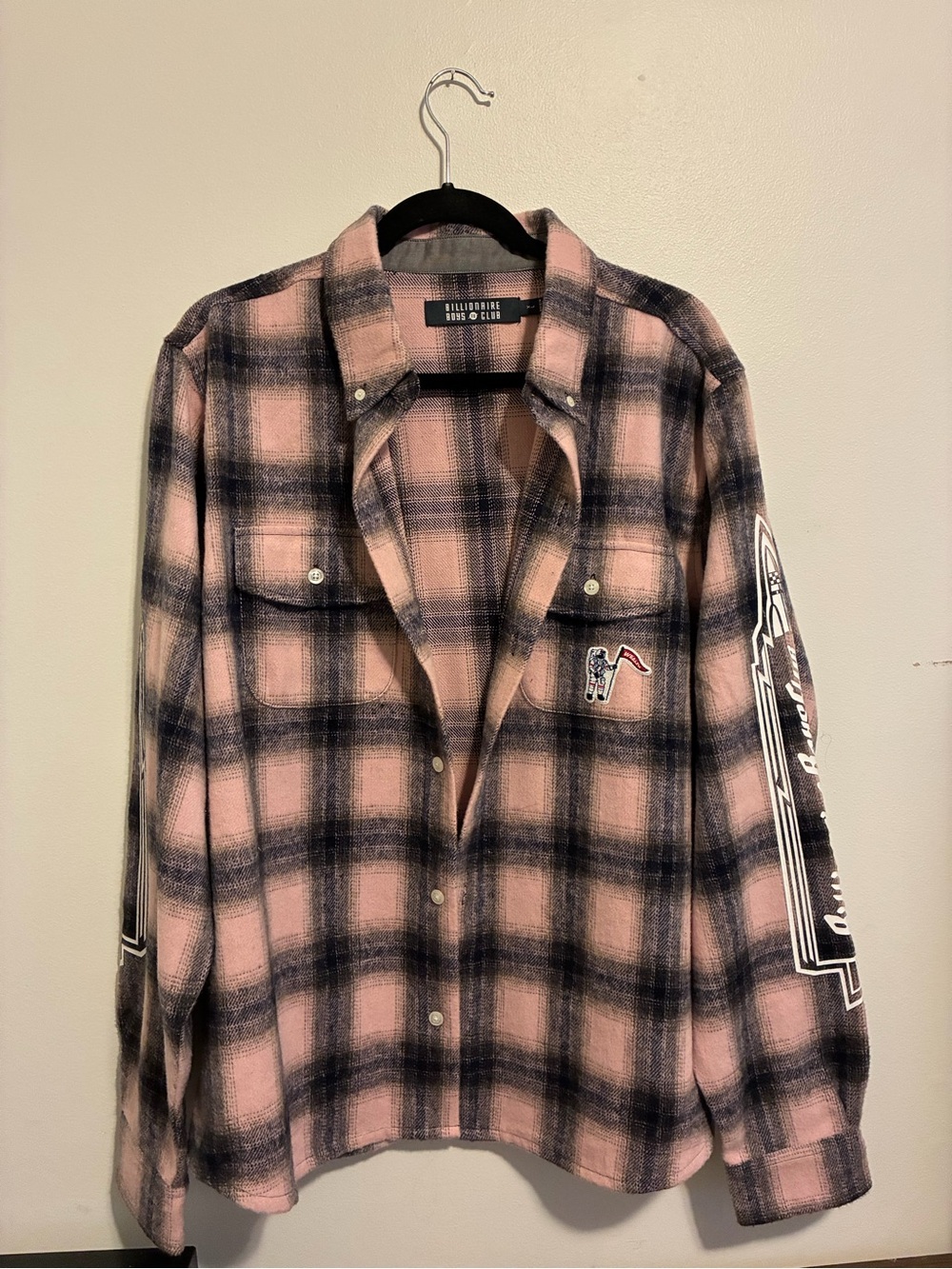 Billionaire Boys Club Pink and Black Plaid Button-Down Shirt